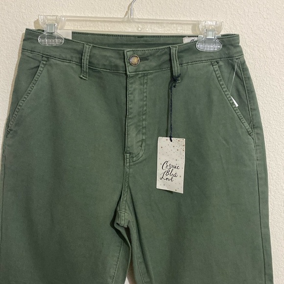 COSMIC BLUE LOVE Women's Cropped Tapered Pants C431TLS-COM Size 30 - Picture 1 of 9